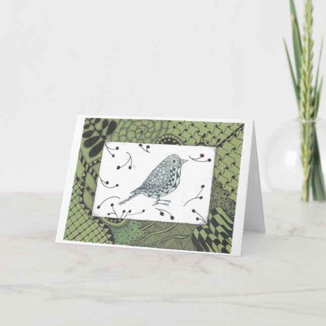 Zen Bird Jeder Anlass Gruß / Note Card Karte (Vorderseite)