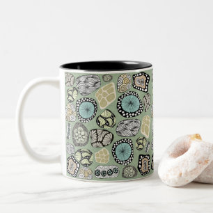 Zen-Blumen-Abstract-Design-Tasse Zweifarbige Tasse