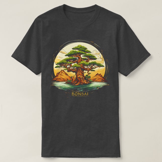 Zen Bonsai Kunst, Dichtung und Musik T-Shirt (Design vorne)