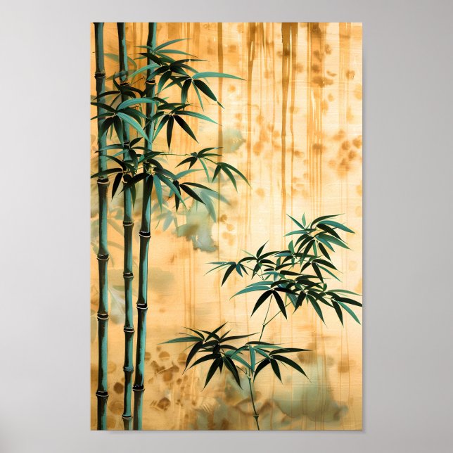 Zen Botanische Natur Bambuswald Poster (Vorne)
