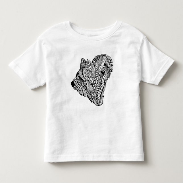 Zen Briard B/W Kleinkind-T-Shirt Kleinkind T-shirt (Vorderseite)