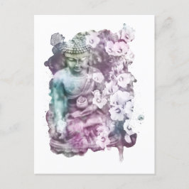 *~* Zen Buddha Abstrakt Meditat Floral Pastell Postkarte