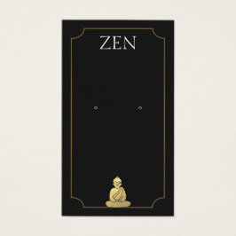 Zen Buddha Black Earring Display Card