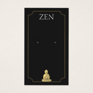 Zen Buddha Black Earring Display Card