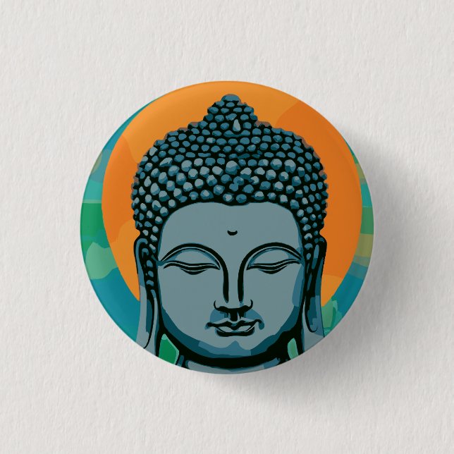 Zen Buddha Head Button (Vorderseite)