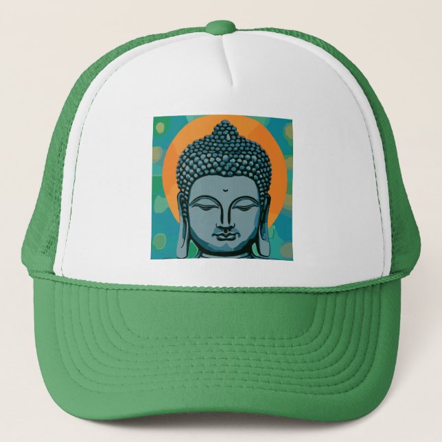 Zen Buddha Head Truckerkappe (Vorderseite)