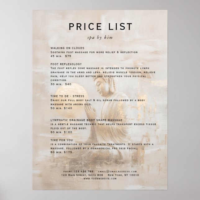 Zen Buddha Healing Spa Salon  Poster (Vorne)