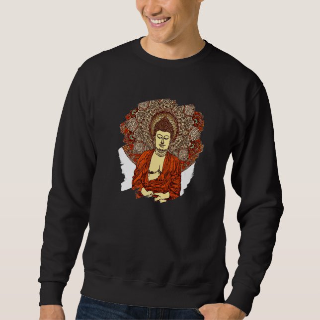Zen Buddha Mandala Spiritual Asian Style Meditatio Sweatshirt (Vorderseite)