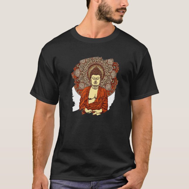 Zen Buddha Mandala Spiritual Asian Style Meditatio T-Shirt (Vorderseite)