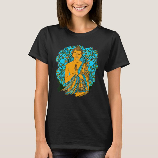 Zen Buddha Mandala Spiritual Asian Style Meditatio T-Shirt (Vorderseite)