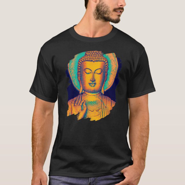 Zen Buddha Mandala Spiritual Asian Style Meditatio T-Shirt (Vorderseite)