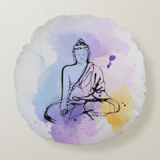 Zen Buddha Round Throw Kissen