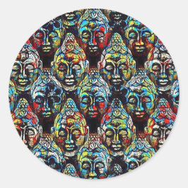 Zen Buddha Runder Aufkleber
