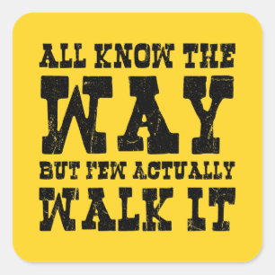 Zen Buddhism Spaghetti Western Style Quadratischer Aufkleber