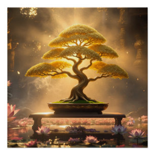 ZEN BUDDHISMUS - BONSAI-BAUM - POSTER