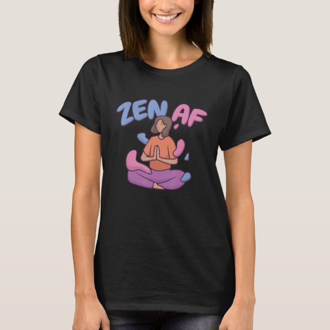 Zen Buddhismus Yoga Girl Meditation T-Shirt (Vorderseite)