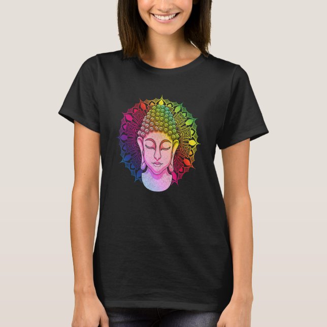 Zen Buddhist Mantra Colorful Mandala Zen Buddhism  T-Shirt (Vorderseite)