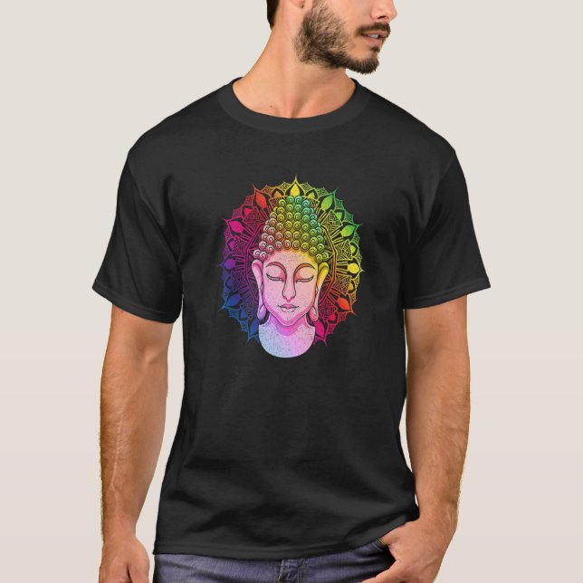 Zen Buddhist Mantra Colorful Mandala Zen Buddhism  T-Shirt (Vorderseite)