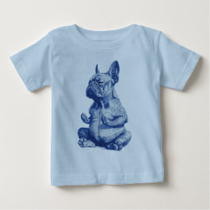 Zen Bulldog in Meditation Pose Kunst Baby T-shirt