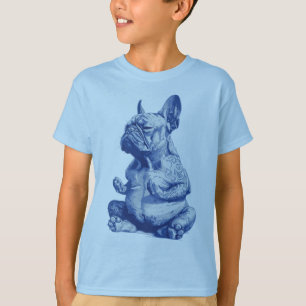Zen Bulldog in Meditationspose Kunst T-Shirt