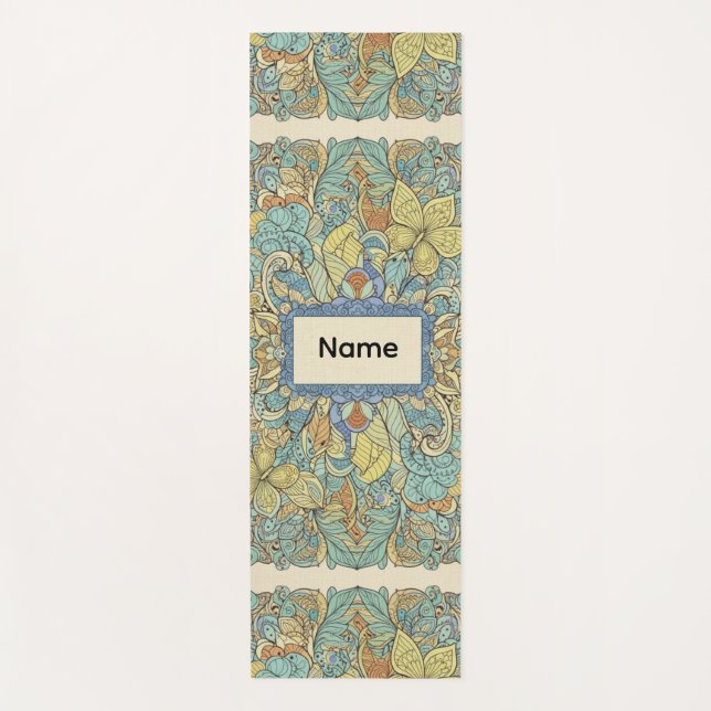 Zen Butterfly Floral Pro Yoga Mat Yogamatte (Vorderseite)