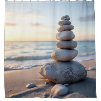 Zen Cairn Stone Duschvorhang