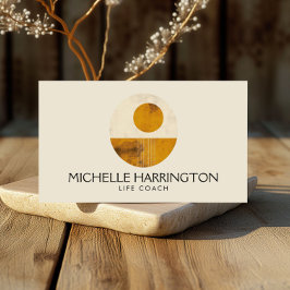 Zen Calm Midcentury Design for Life Coaches, Yoga Visitenkarte