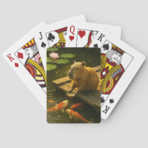 Zen Capybara am Koi-Teich Spielkarten
