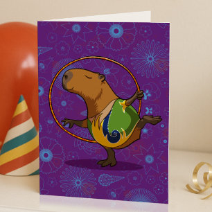 Zen Capybara Tänzer Lustige Rhythmische Gymnastik  Karte