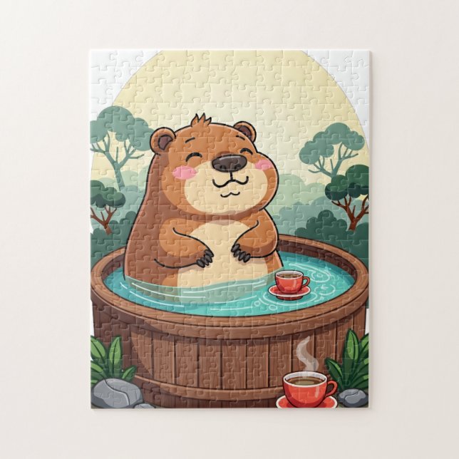 Zen Capybara Whirlpool-Relaxation - Chill-Vibes Puzzle (Vertikal)