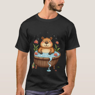 Zen Capybara Whirlpool Wasserfarben Kunst Heimdeko T-Shirt