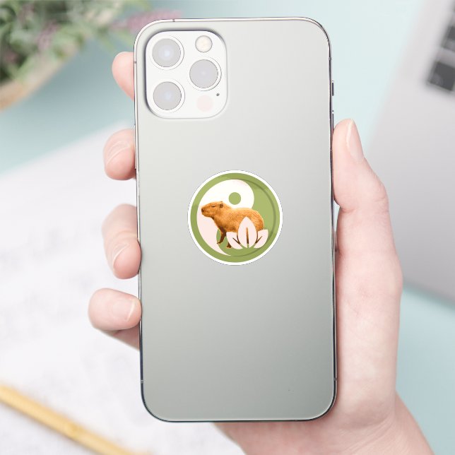 Zen Capybara Yin Yang Aufkleber (Telefon)
