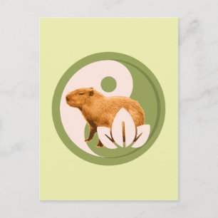 Zen Capybara Yin Yang Feiertagspostkarte
