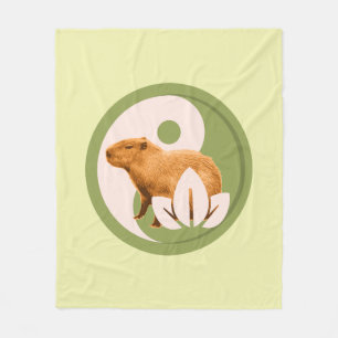 Zen Capybara Yin Yang Fleecedecke