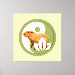 Zen Capybara Yin Yang Friedliche Natur Leinwanddruck