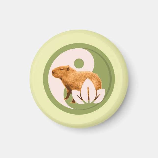 Zen Capybara Yin Yang Friedliche Natur Magnet (Vorne)