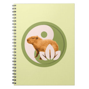 Zen Capybara Yin Yang Friedliche Natur Notizblock