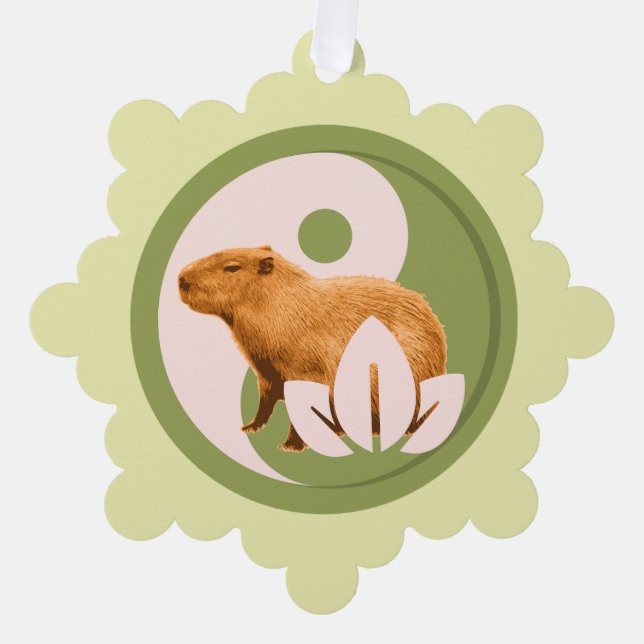 Zen Capybara Yin Yang Friedliche Natur Ornament Karte (Vorderseite)
