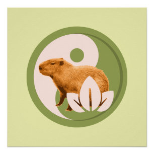 Zen Capybara Yin Yang Friedliche Natur Poster