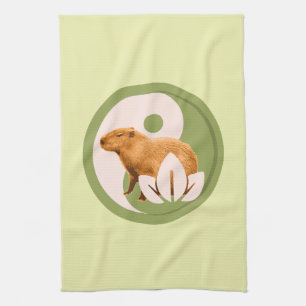 Zen Capybara Yin Yang Geschirrtuch