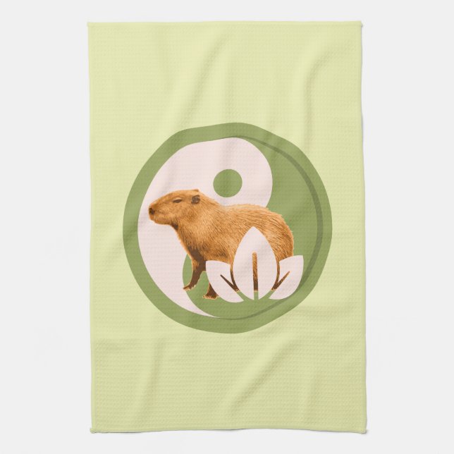 Zen Capybara Yin Yang Geschirrtuch (Vertikal)