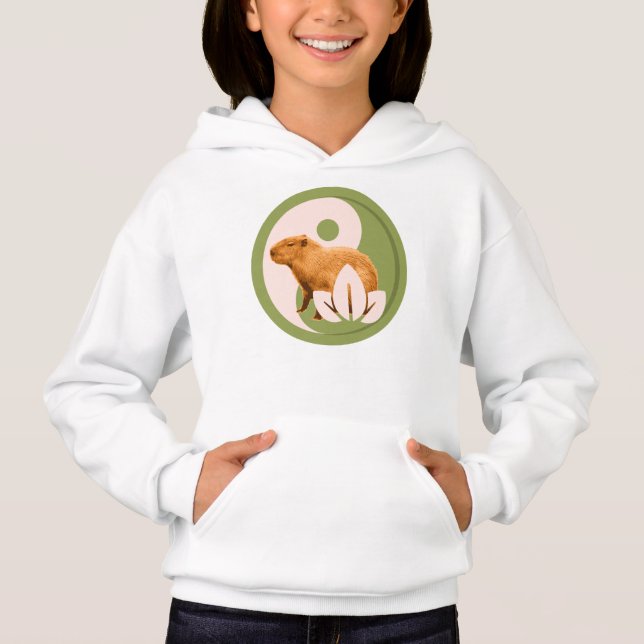 Zen Capybara Yin Yang Hoodie (Vorderseite)