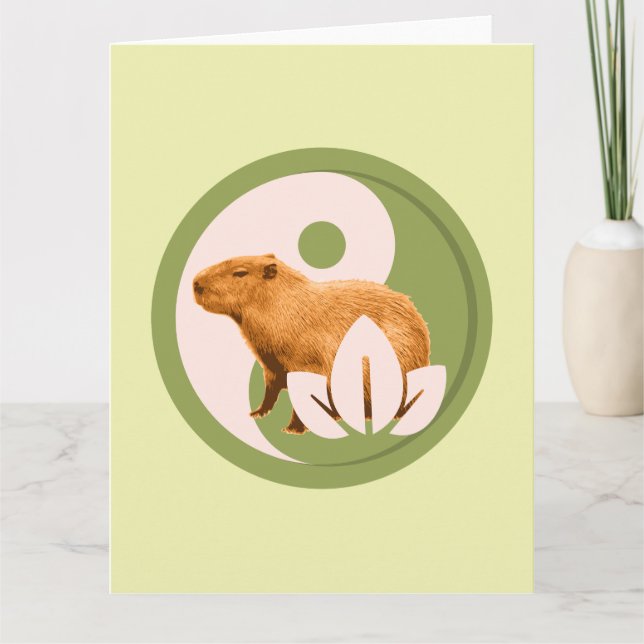 Zen Capybara Yin Yang Karte (Vorderseite)