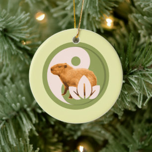 Zen Capybara Yin Yang Keramik Ornament