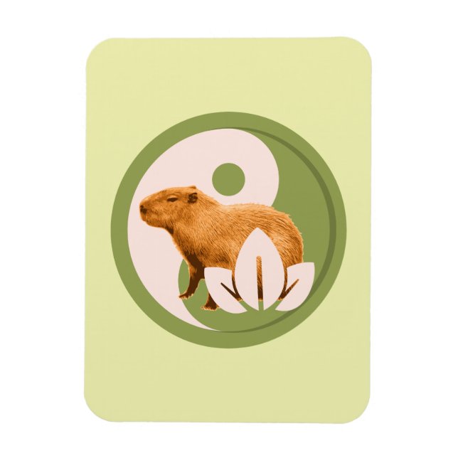 Zen Capybara Yin Yang Magnet (Vertikal)