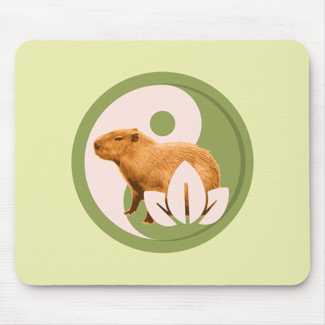 Zen Capybara Yin Yang Mousepad (Vorne)