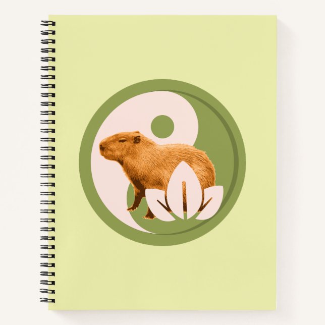 Zen Capybara Yin Yang Notizbuch (Vorderseite)