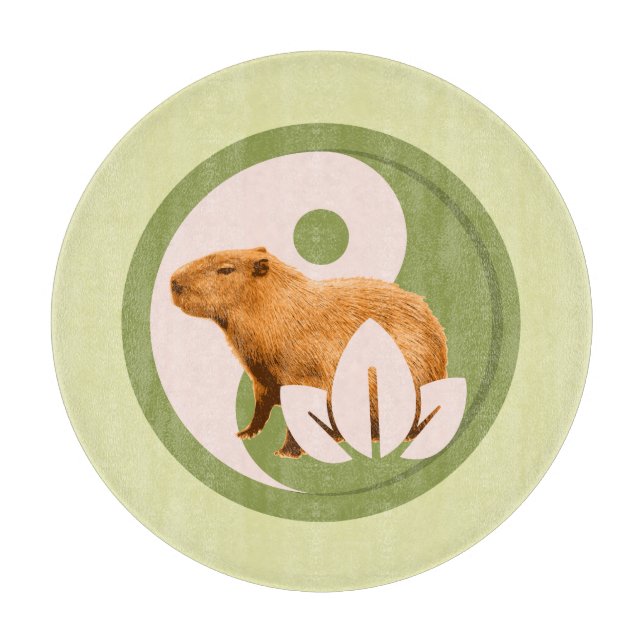 Zen Capybara Yin Yang Schneidebrett (Vorderseite)
