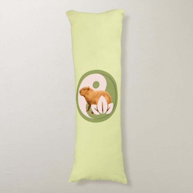 Zen Capybara Yin Yang Seitenschläferkissen (Vorderseite Vertikal)