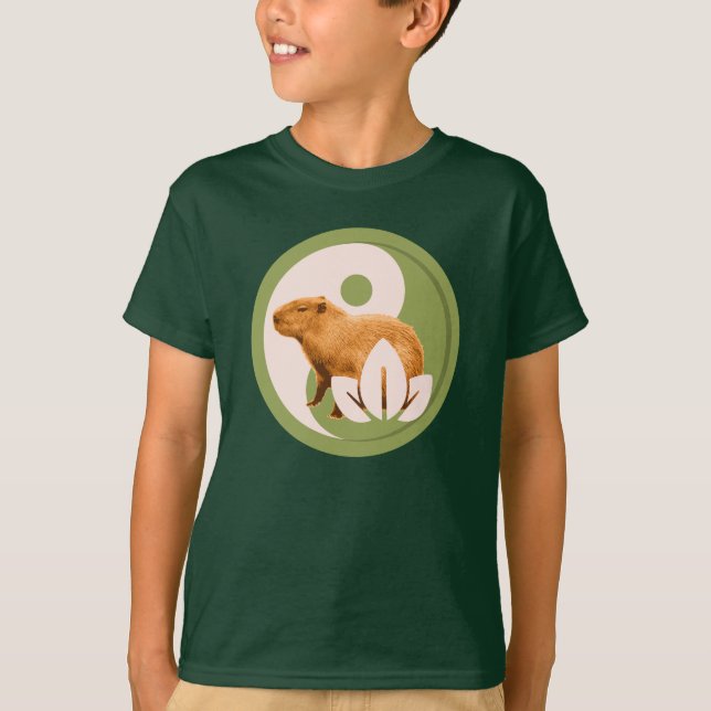 Zen Capybara Yin Yang T-Shirt (Vorderseite)